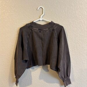 We The Free Charcoal Striped Top